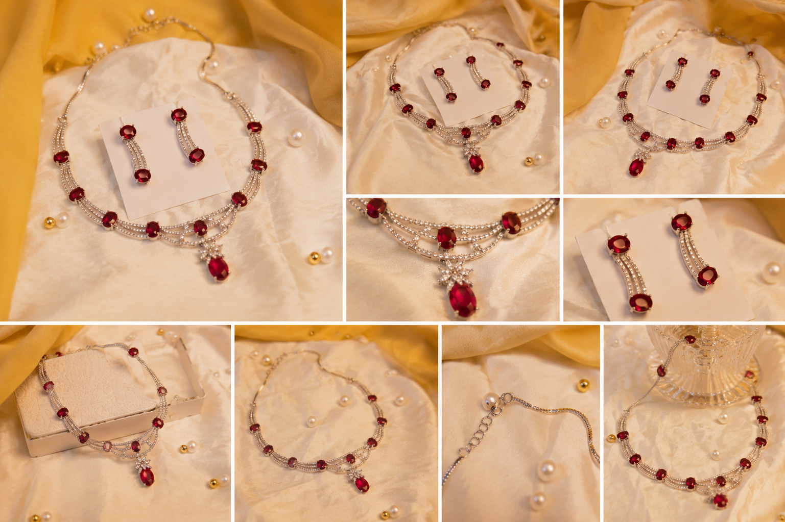 Crimson Elegance Necklace Set