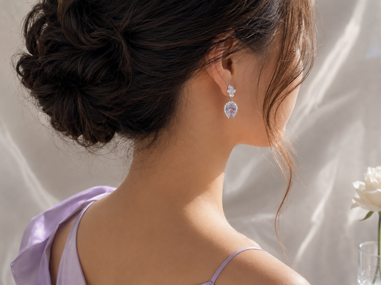 Lavender Crystal Drop Earrings