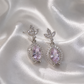 Lavender Crystal Drop Earrings