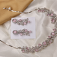 Blush Pink Floral Crystal Jewellery Set