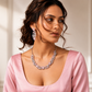 Blush Pink Floral Crystal Jewellery Set