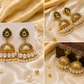 Emerald Pearl Jhumka Earrings