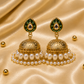 Emerald Pearl Jhumka Earrings