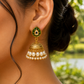 Emerald Pearl Jhumka Earrings