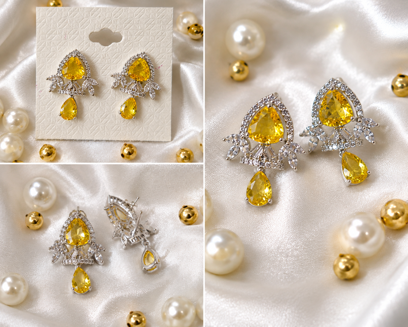 Citrine Crystal Drop Earrings