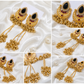 Black Stone Tassel Chandbali Earrings