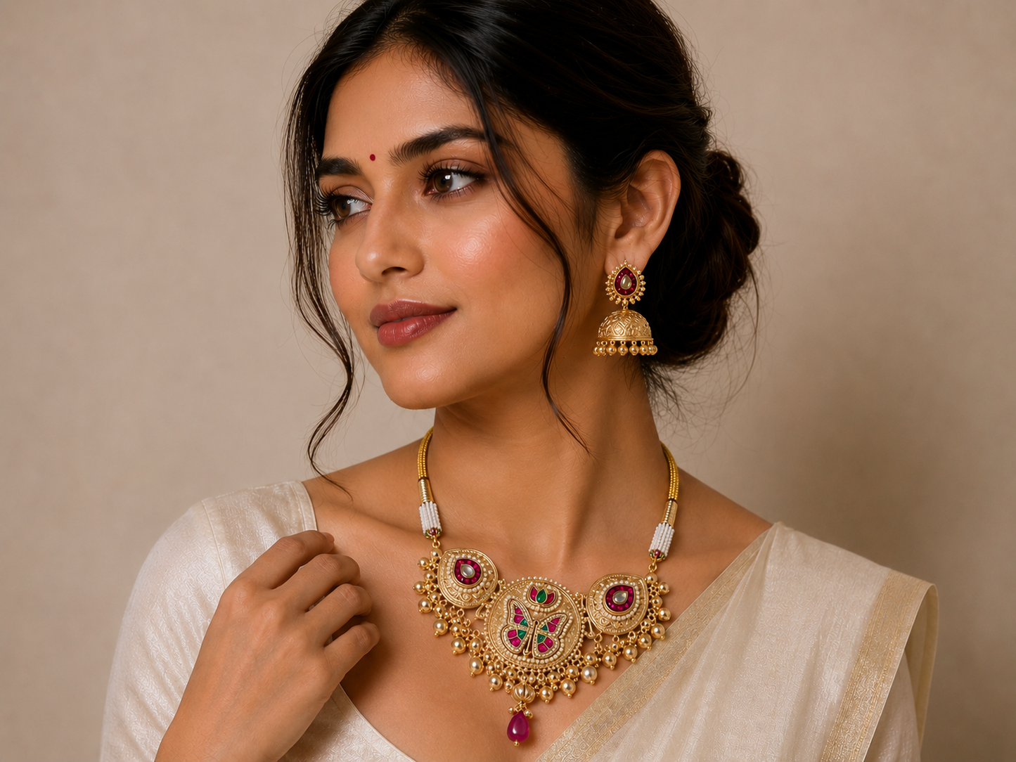Royal Kundan Pearl Bridal Jewellery Set