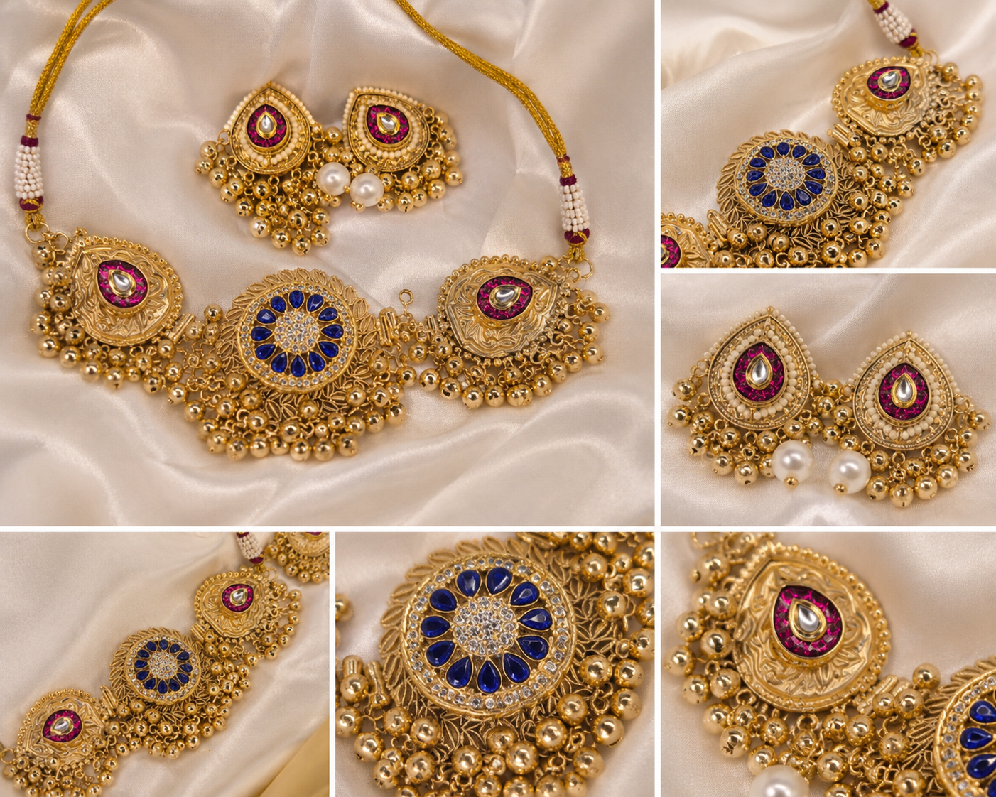 oyal Kundan Ghungroo Necklace Set