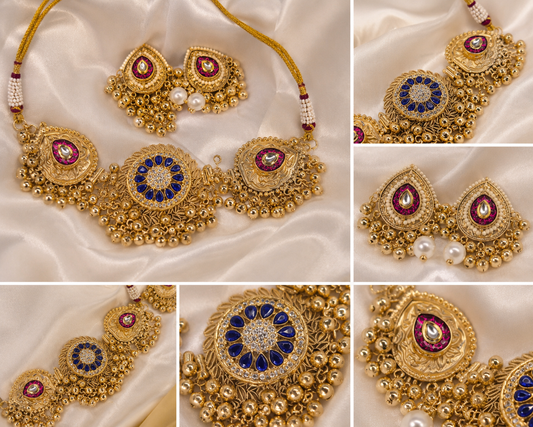 oyal Kundan Ghungroo Necklace Set