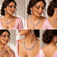 Blush Pink Floral Crystal Jewellery Set