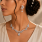 Crystal Floral Teardrop Necklace Set