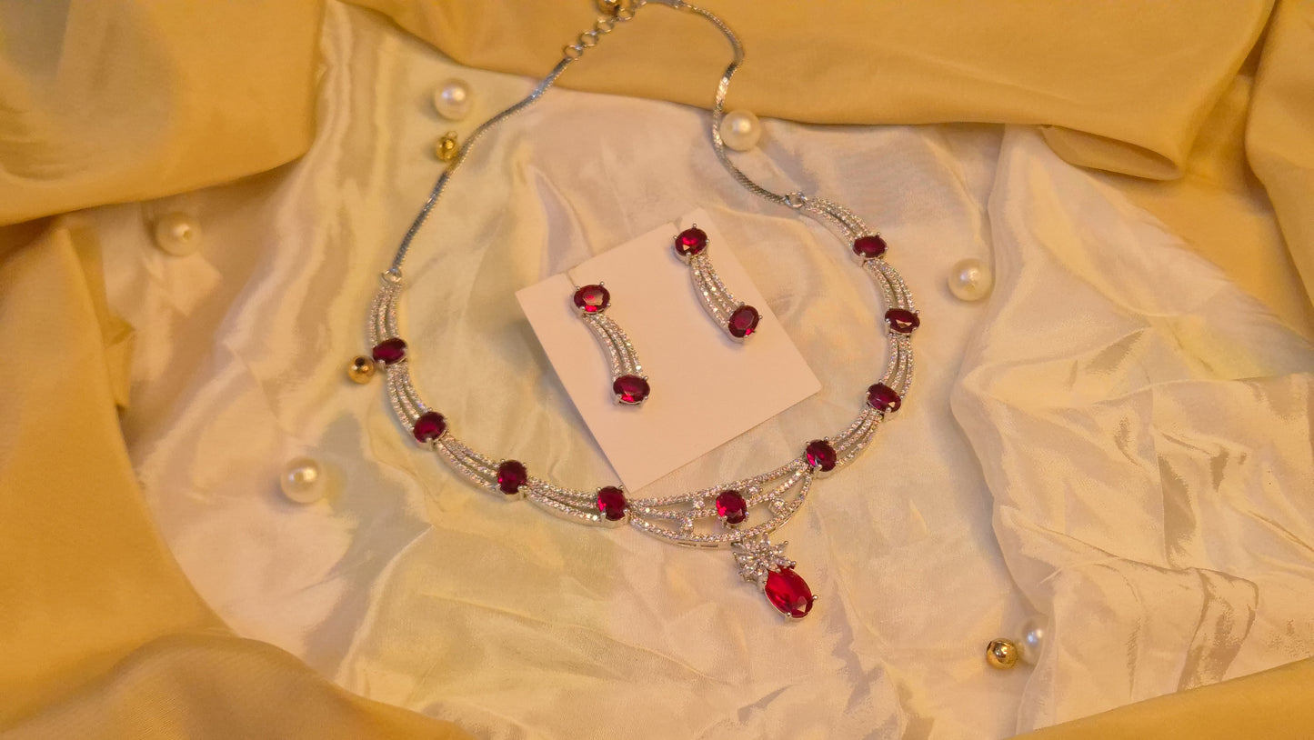 Crimson Elegance Necklace Set