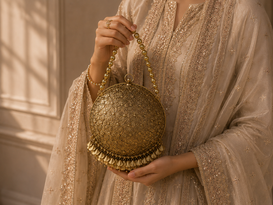 Luxury Gold Floral Potli Purse