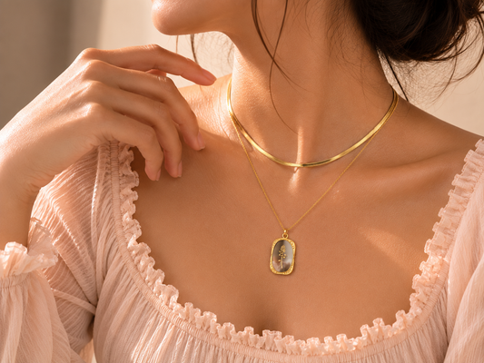 Midnight Bloom Layered Pendant