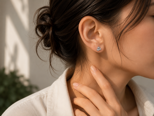 Twinkle Heart Crystal Stud Earrings