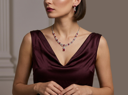 Crimson Elegance Necklace Set