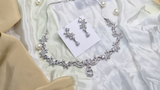Crystal Floral Teardrop Necklace Set